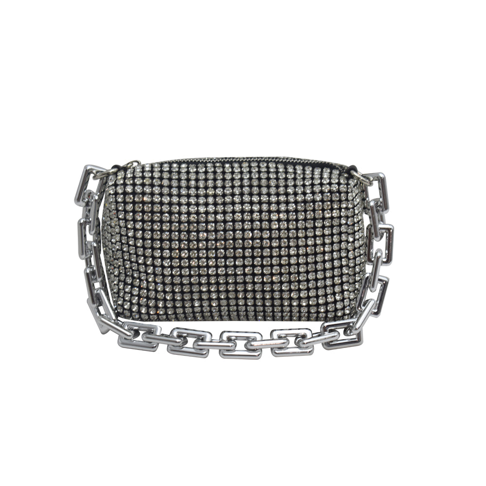 Ladies Cute Diamante Evening Bag With Plactic Chanky Chain MX-122