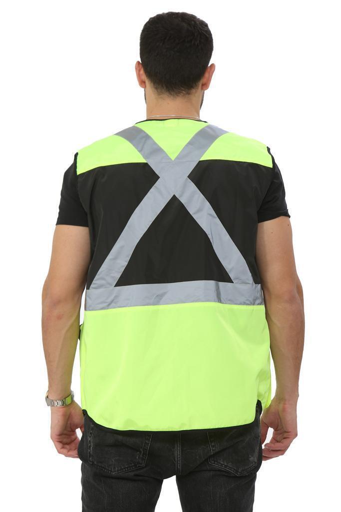 Men's Hi Vis Vest Safety Waistcoat Zip up Men's Multi Pockets Work Jackets